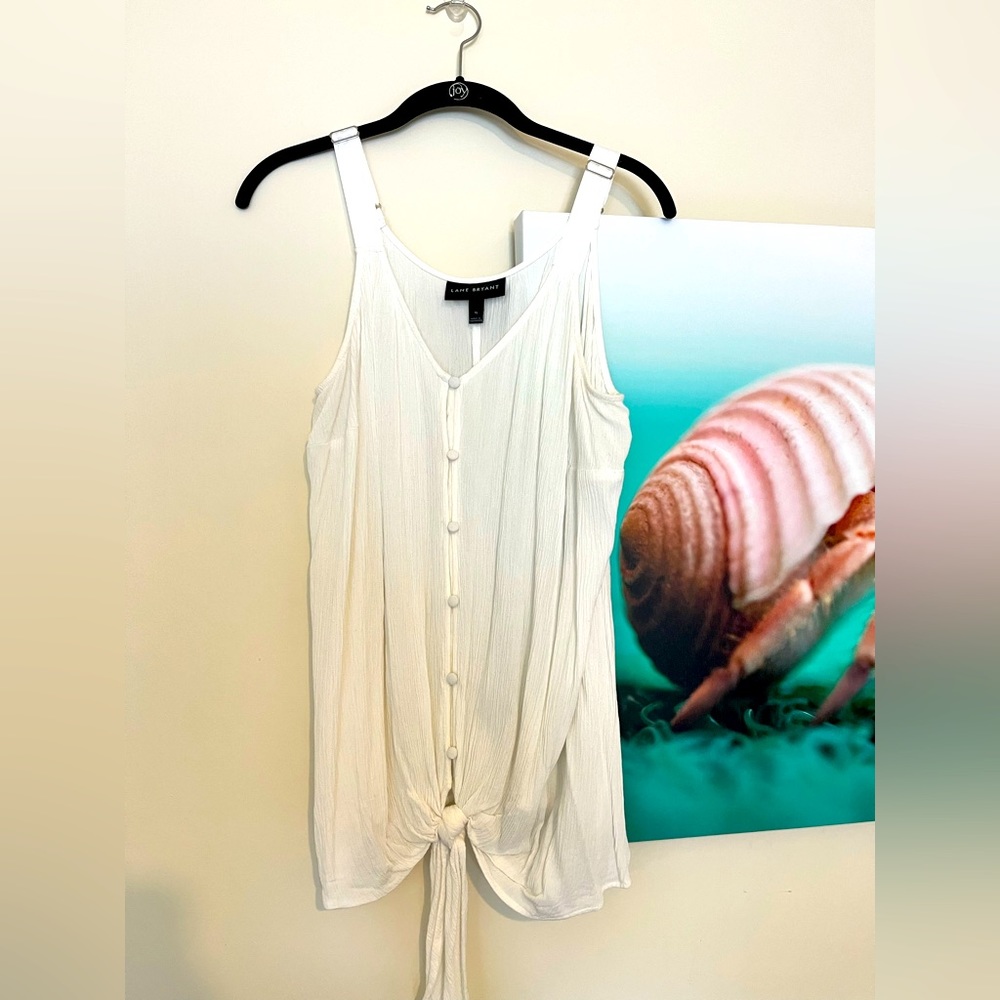 Lane Bryant sz 16 white sleeveless crepe top